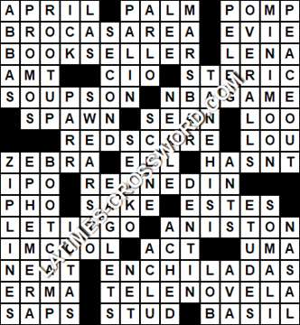 LA Times Crossword answers Saturday 11 April 2020
