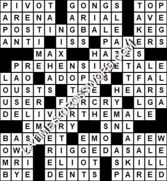 LA Times Crossword answers Thursday 16 April 2020