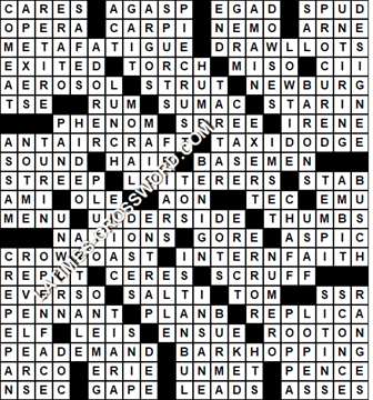 LA Times Crossword answers Sunday 19 April 2020