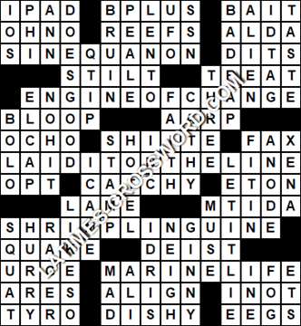 LA Times Crossword answers Wednesday 22 April 2020