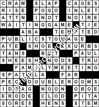 LA Times Crossword answers Monday 27 April 2020