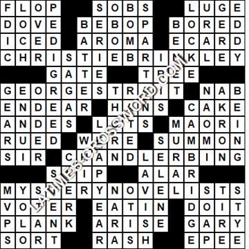 LA Times Crossword answers Thursday 30 April 2020
