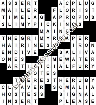 LA Times Crossword answers Friday 1 May 2020