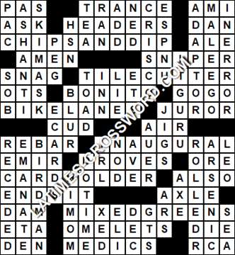 LA Times Crossword answers Thursday 7 May 2020