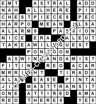LA Times Crossword answers Friday 15 May 2020