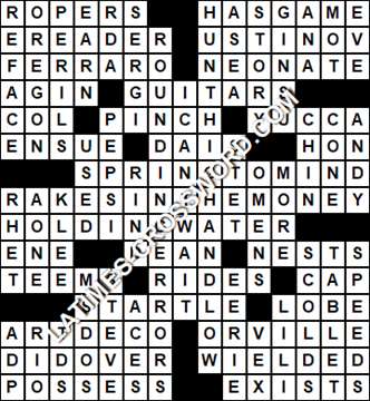 LA Times Crossword answers Saturday 30 May 2020