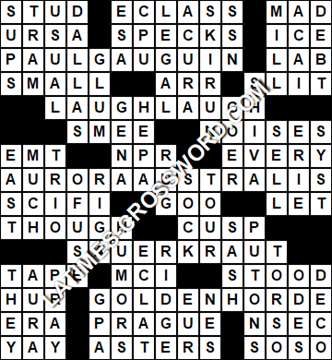 LA Times Crossword answers Wednesday 3 June 2020