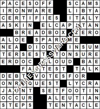 LA Times Crossword answers Saturday 6 June 2020