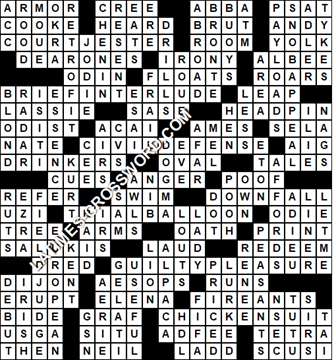 LA Times Crossword answers Sunday 7 June 2020