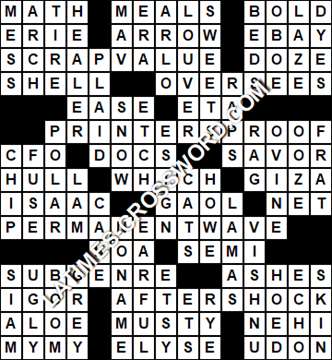 LA Times Crossword answers Monday 15 June 2020