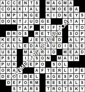 LA Times Crossword answers Saturday 20 June 2020
