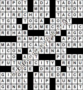 LA Times Crossword answers Monday 22 June 2020
