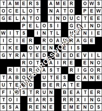 LA Times Crossword answers Wednesday 1 July 2020