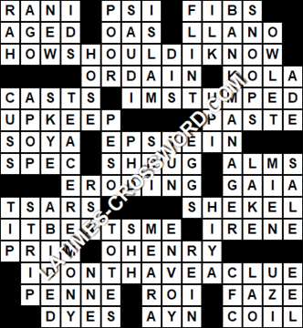 LA Times Crossword answers Thursday 2 July 2020