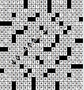 LA Times Crossword answers Sunday 5 July 2020