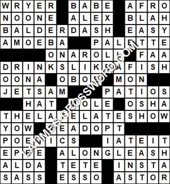 LA Times Crossword answers Wednesday 8 July 2020