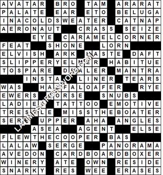 LA Times Crossword answers Sunday 12 July 2020