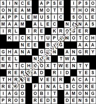 LA Times Crossword answers Tuesday 21 July 2020