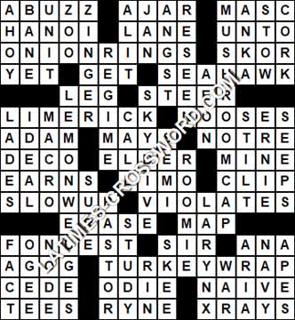 LA Times Crossword answers Thursday 23 July 2020
