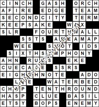 LA Times Crossword answers Monday 27 July 2020