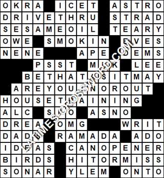 LA Times Crossword answers Saturday 1 August 2020