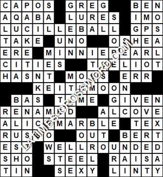 LA Times Crossword answers Wednesday 5 August 2020