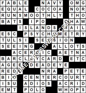 LA Times Crossword answers Wednesday 12 August 2020