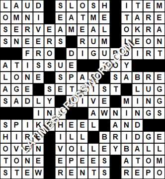 LA Times Crossword answers Tuesday 18 August 2020