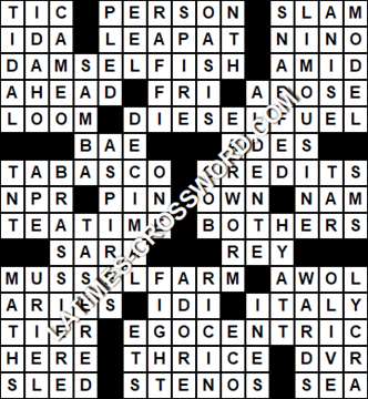 LA Times Crossword answers Wednesday 19 August 2020