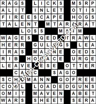 LA Times Crossword answers Wednesday 26 August 2020