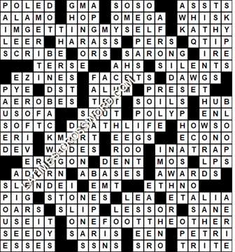 LA Times Crossword answers Sunday 30 August 2020
