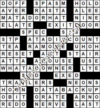 LA Times Crossword answers Tuesday 1 September 2020