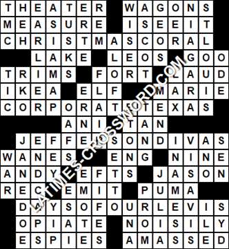 LA Times Crossword answers Friday 11 September 2020