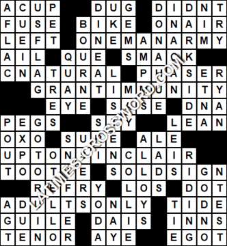LA Times Crossword answers Wednesday 16 September 2020