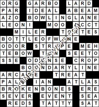 LA Times Crossword answers Tuesday 29 September 2020