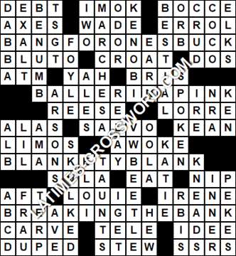 LA Times Crossword answers Wednesday 7 October 2020