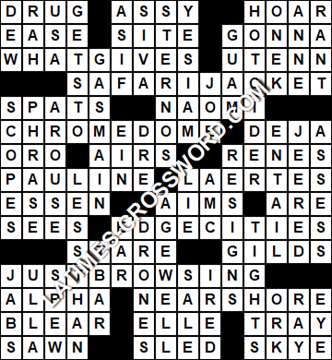 LA Times Crossword answers Wednesday 14 October 2020