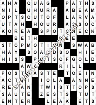 LA Times Crossword answers Monday 19 October 2020