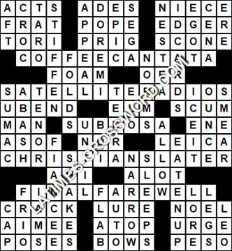 LA Times Crossword answers Tuesday 20 October 2020