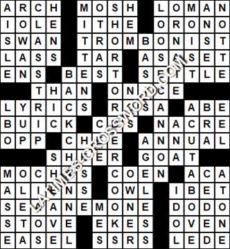 LA Times Crossword answers Wednesday 28 October 2020