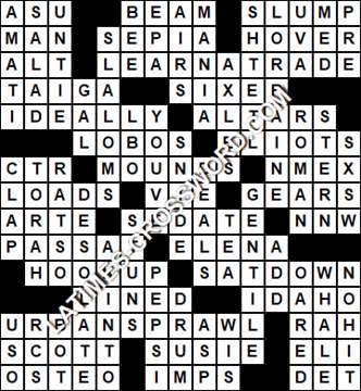 LA Times Crossword answers Friday 30 October 2020