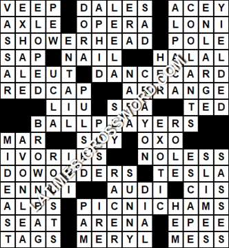 LA Times Crossword answers Friday 18 December 2020