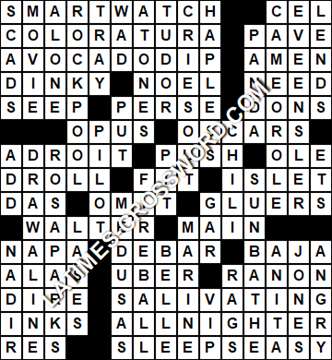 LA Times Crossword answers Saturday 26 December 2020