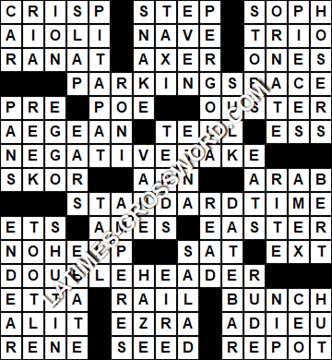 LA Times Crossword answers Tuesday 29 December 2020