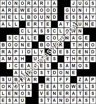 LA Times Crossword answers Saturday 2 January 2021