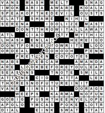 LA Times Crossword answers Sunday 3 January 2021