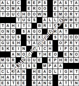 LA Times Crossword answers Tuesday 5 January 2021