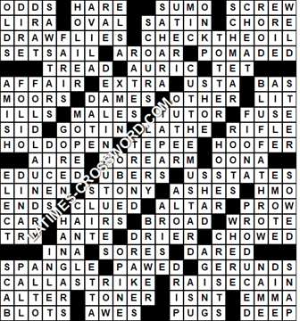 LA Times Crossword answers Sunday 10 January 2021