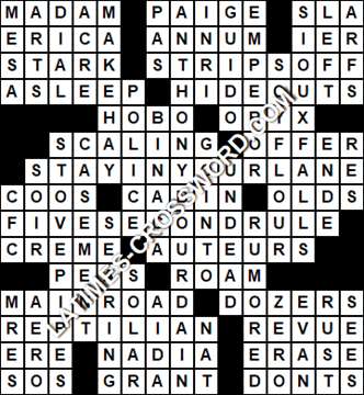 LA Times Crossword answers Saturday 16 January 2021