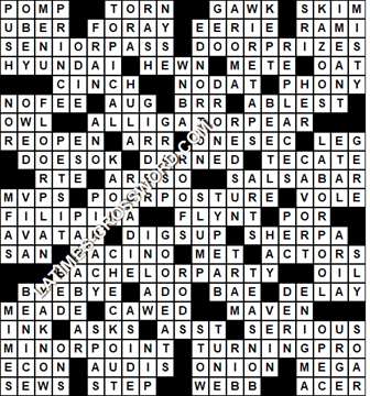 LA Times Crossword answers Sunday 17 January 2021